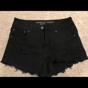 American Eagle black jean shorts